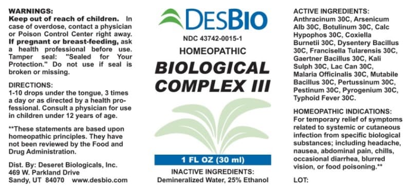 Biological Complex package label