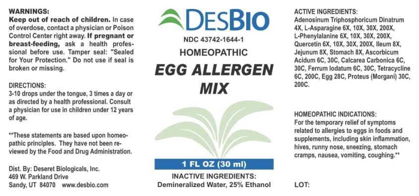 Egg Allergen Mix package label