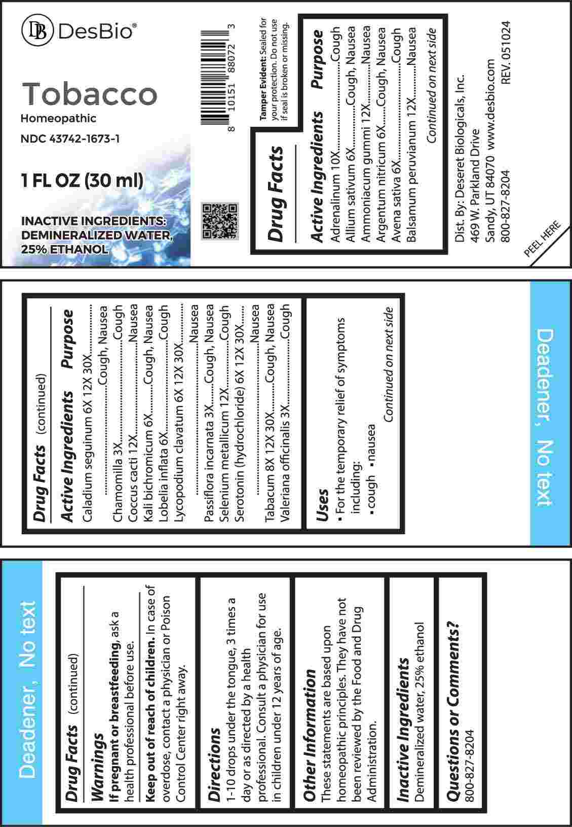 Tobacco package label