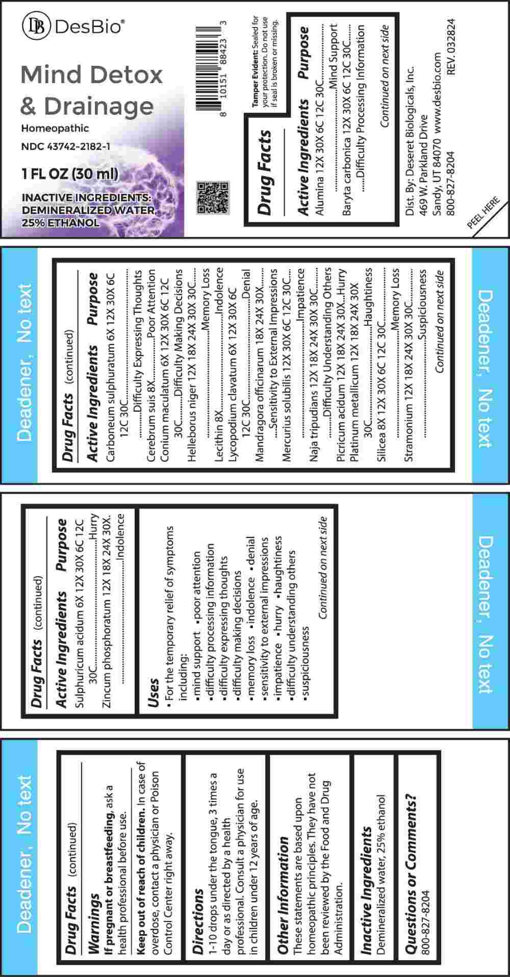 Mind Detox and Drainage package label