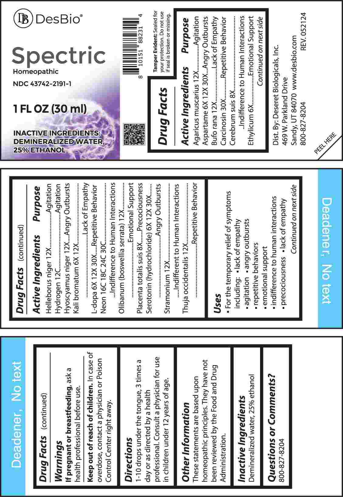 Spectric package label