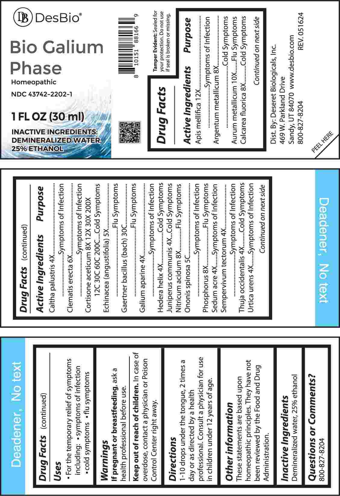 Bio Galium Phase package label