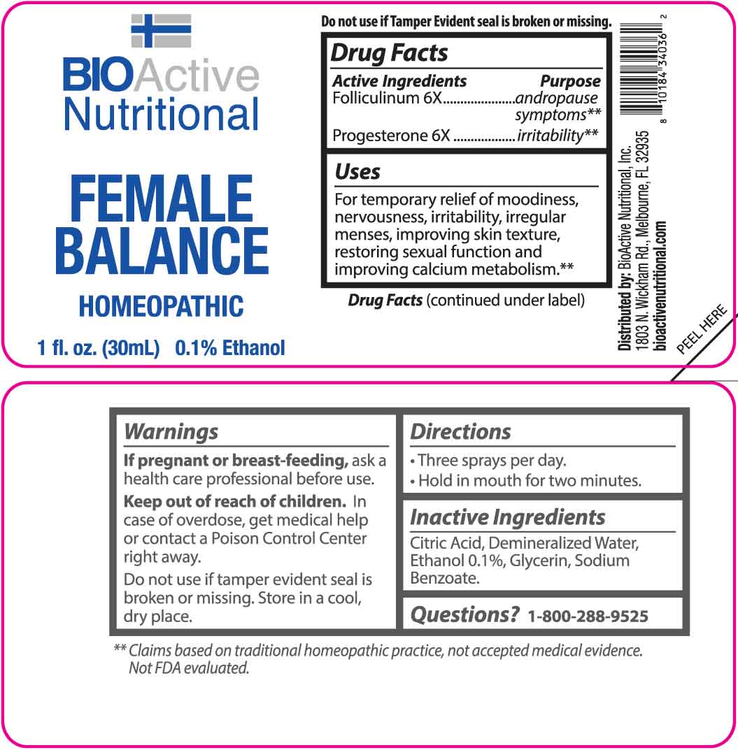 Female Balance package label