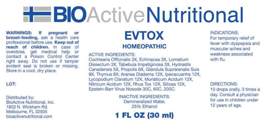 Evtox package label