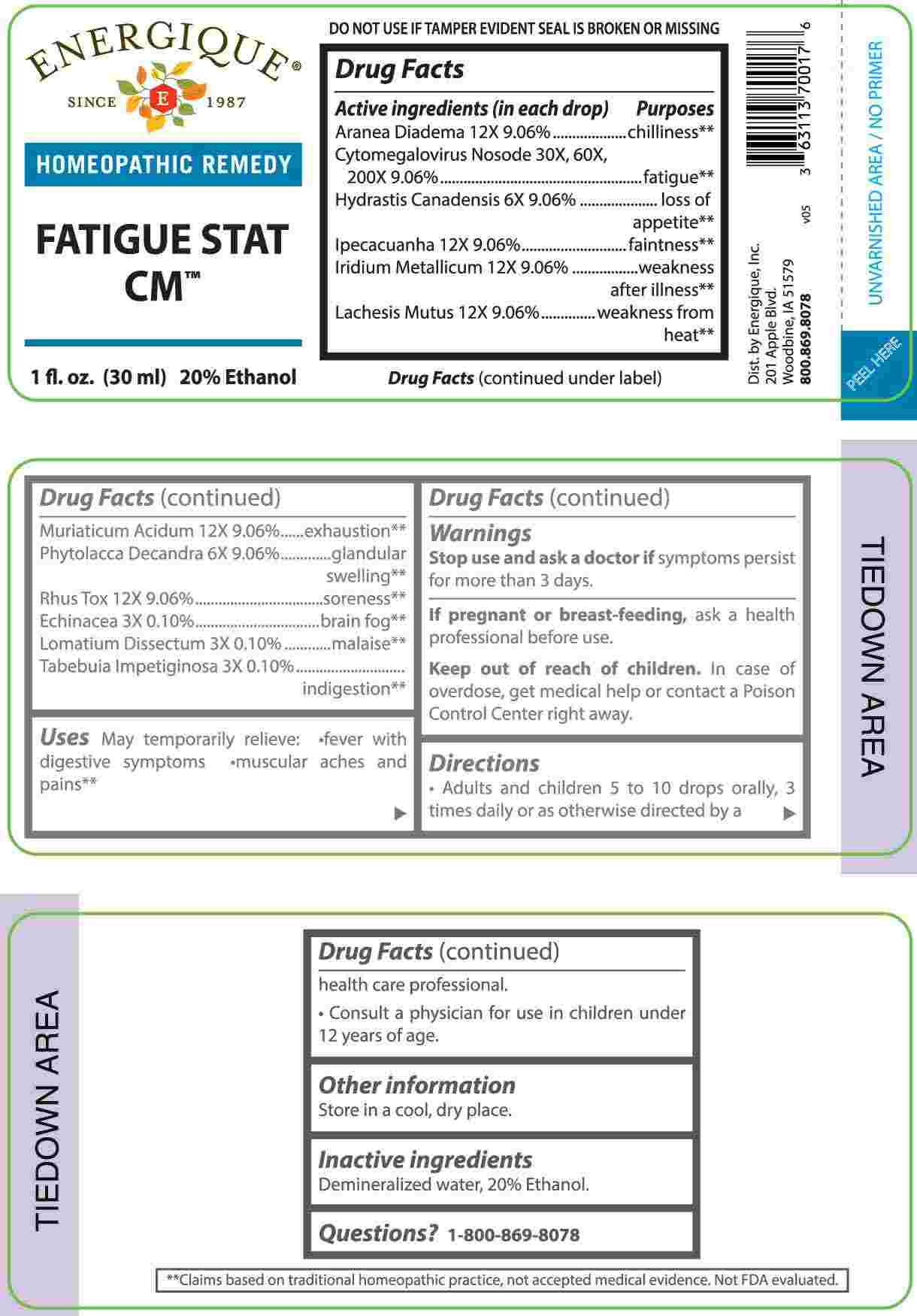 Fatigue Stat Cm package label