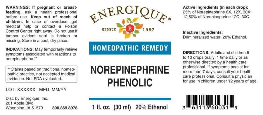 Norepinephrine (bitartrate) package label
