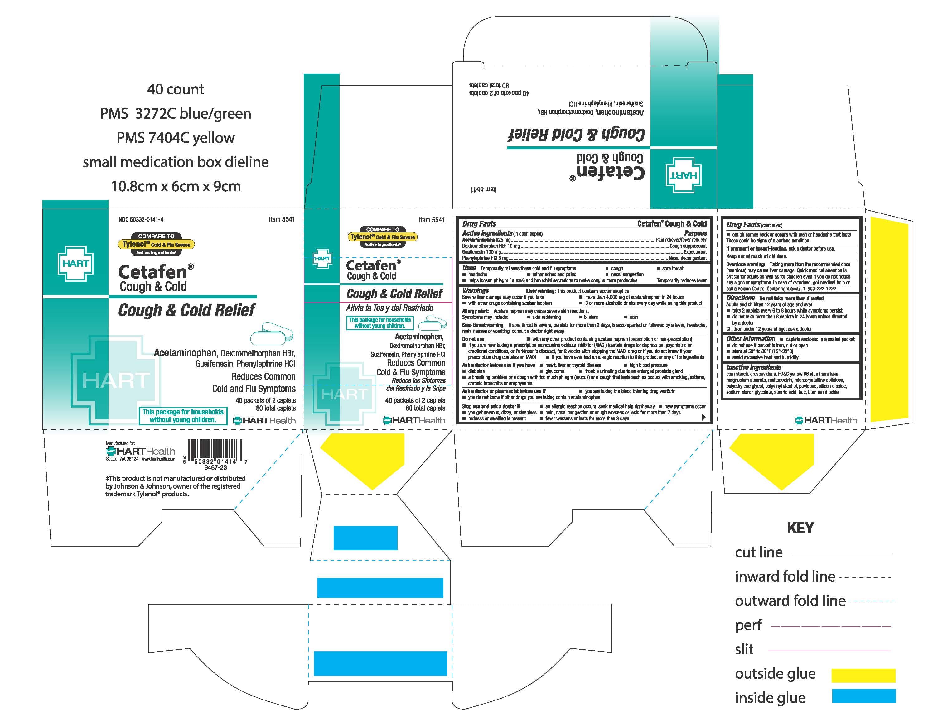 Cetafen Cough and Cold package label
