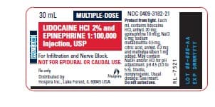 Lidocaine HCL and Epinephrine package label
