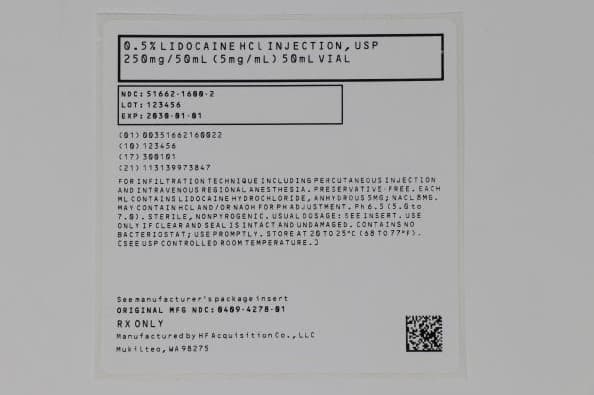0.5% Lidocaine HCL package label