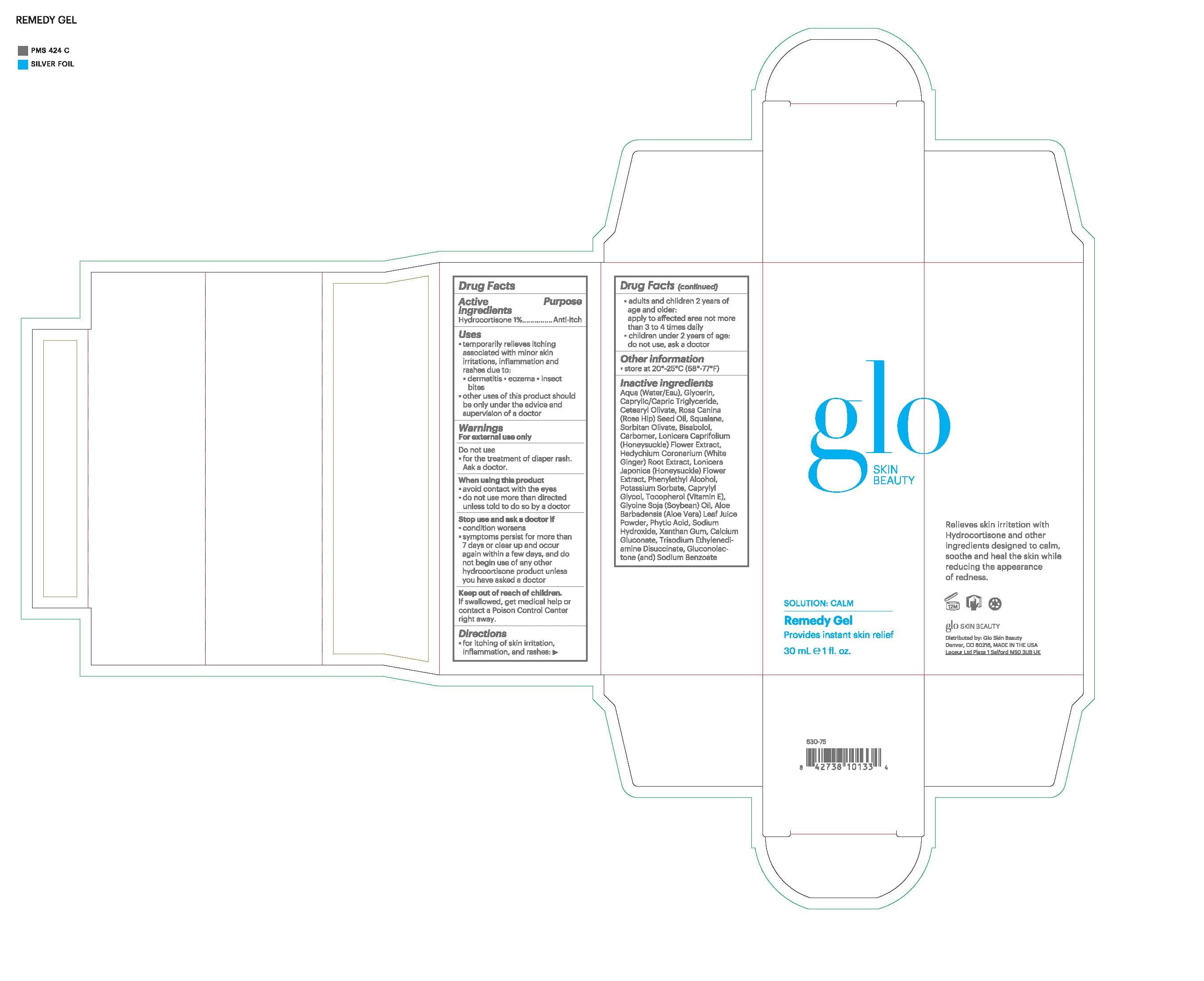 Glo Skin Beauty Remedy Gel package label