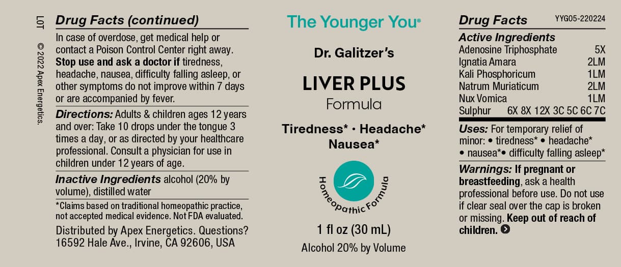 Liver Plus Formula package label