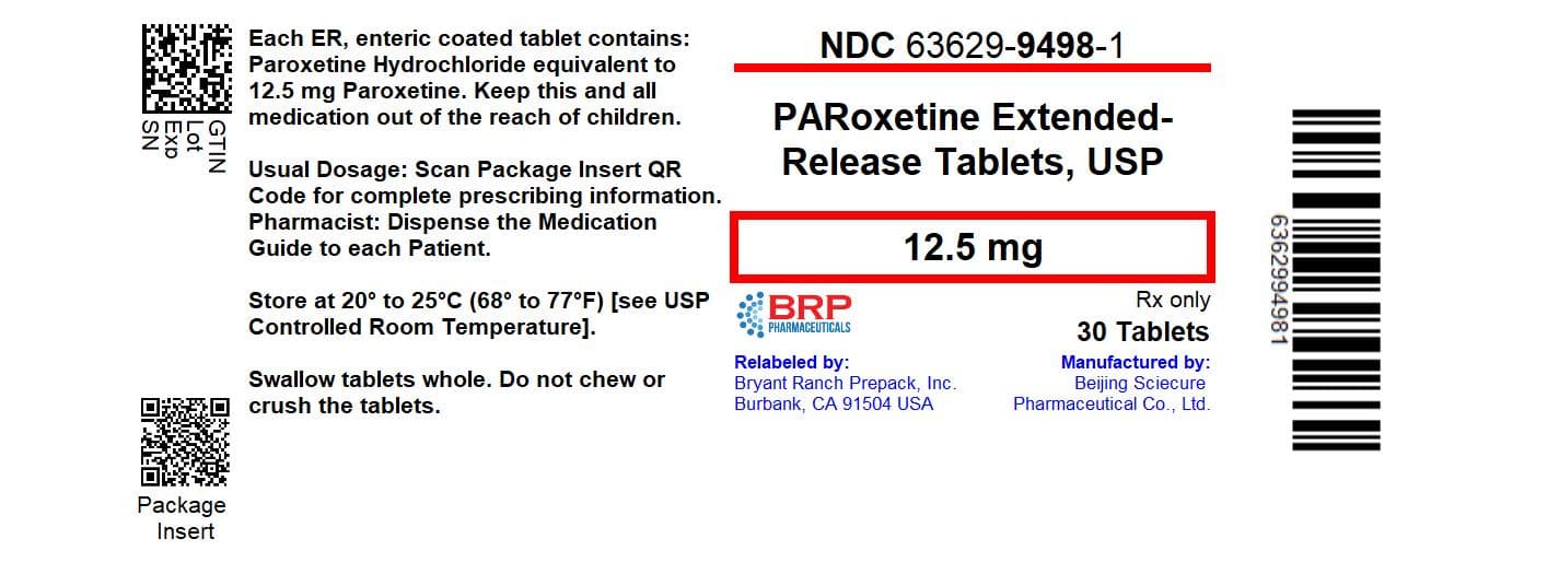 Paroxetine Hydrochloride Hemihydrate package label