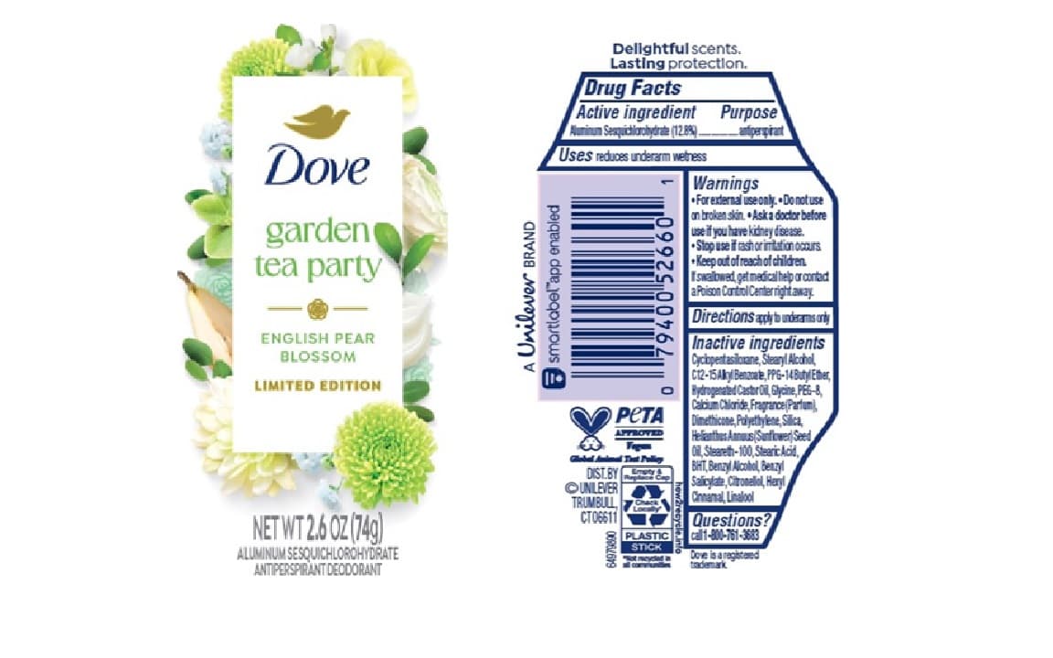 Dove package label