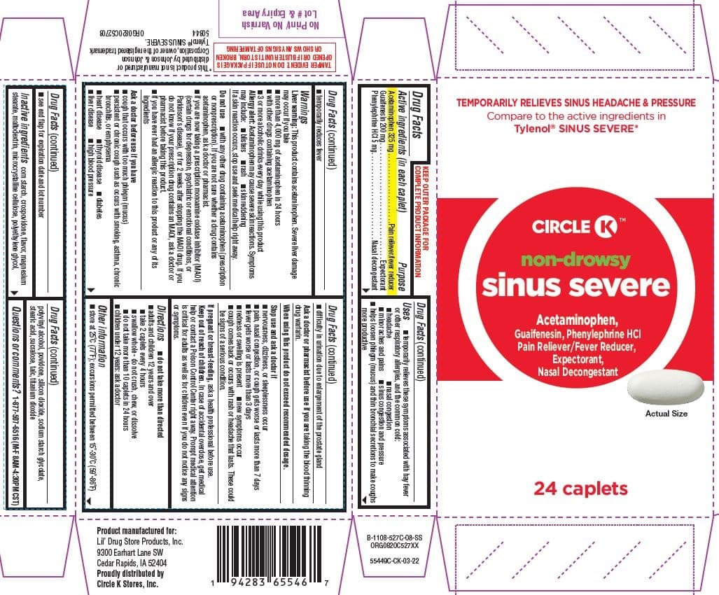 Non-Drowsy Sinus Severe, Circle K package label