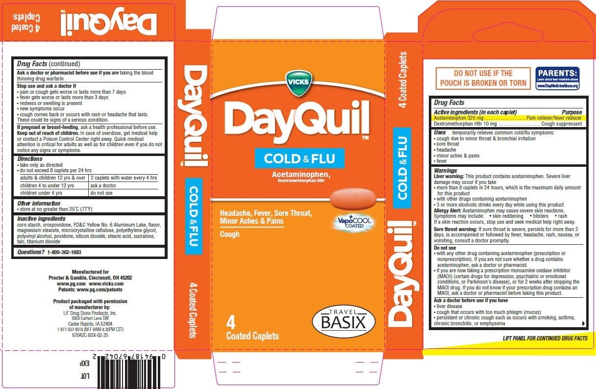 Dayquil Cold and Flu W/vapocool, 4ct (pe-Free), Cvp package label
