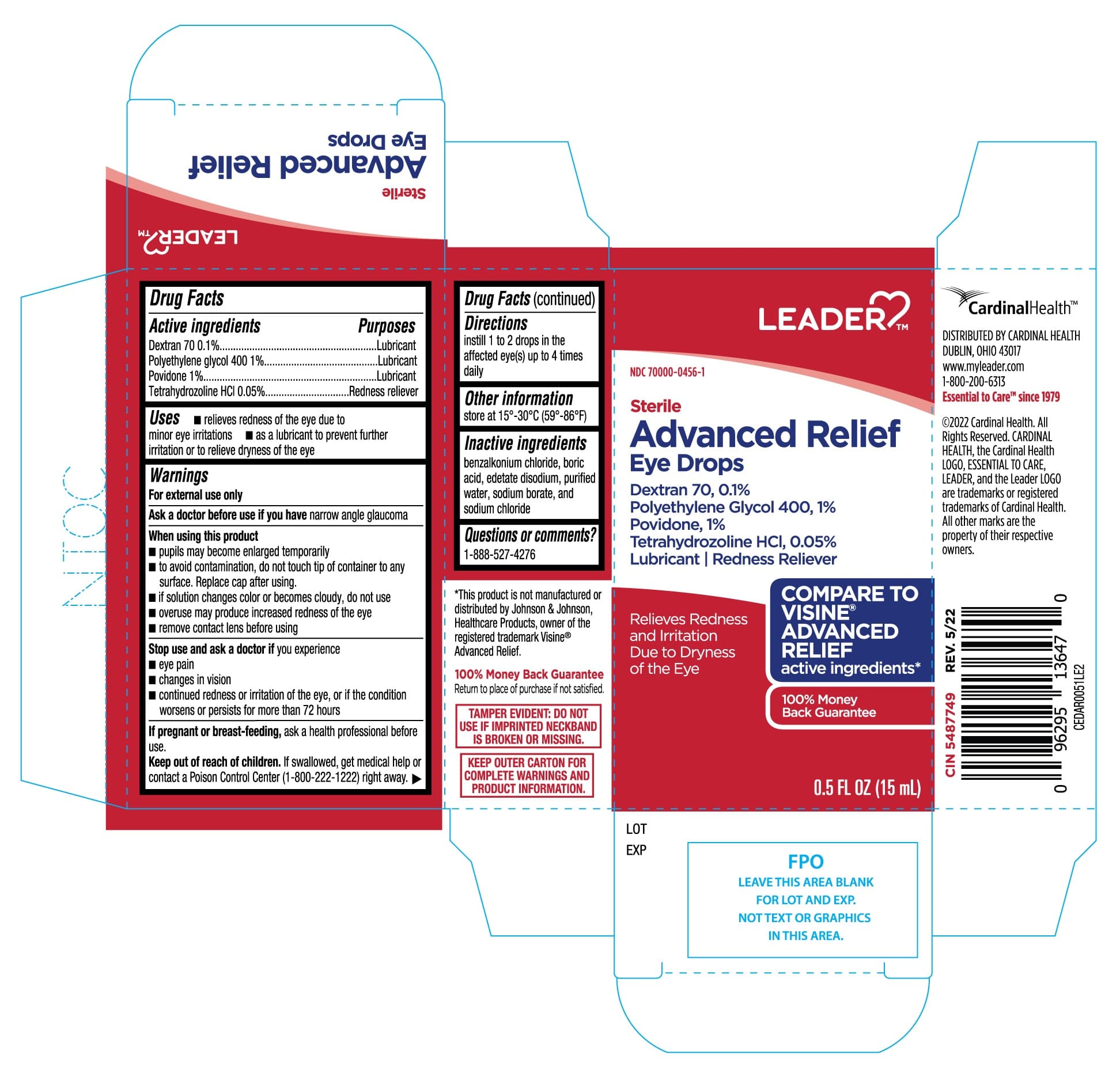Dg Health Advanced Relief Eye Drops package label