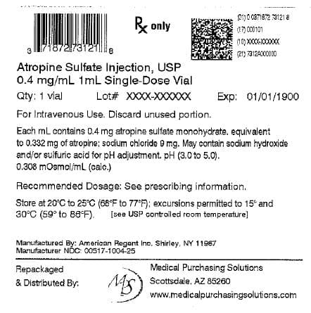 Atropine Sulfate package label