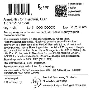 Ampicillin Sodium package label