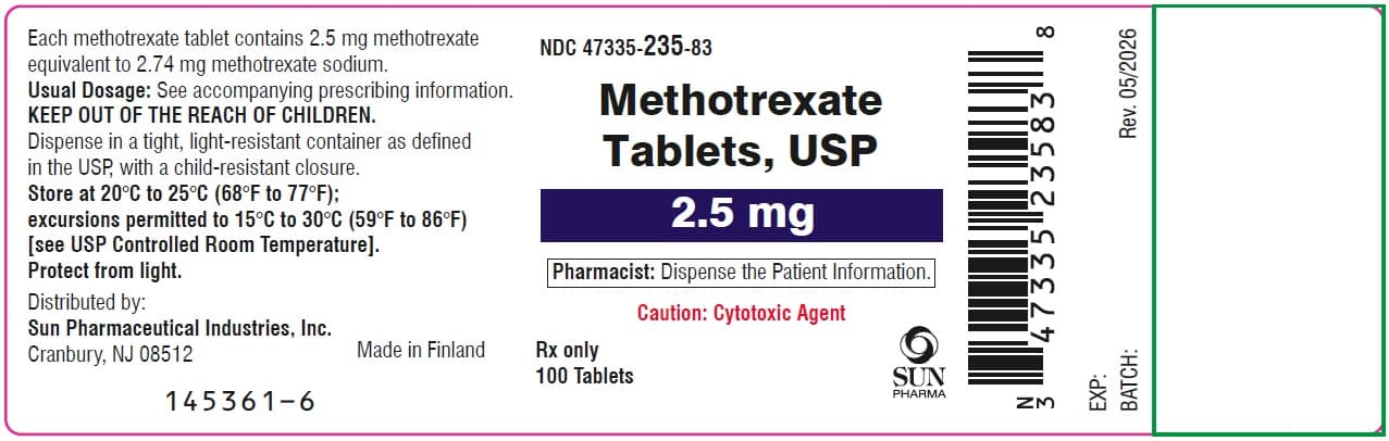 Methotrexate Sodium package label