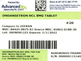 Ondansetron HCL package label