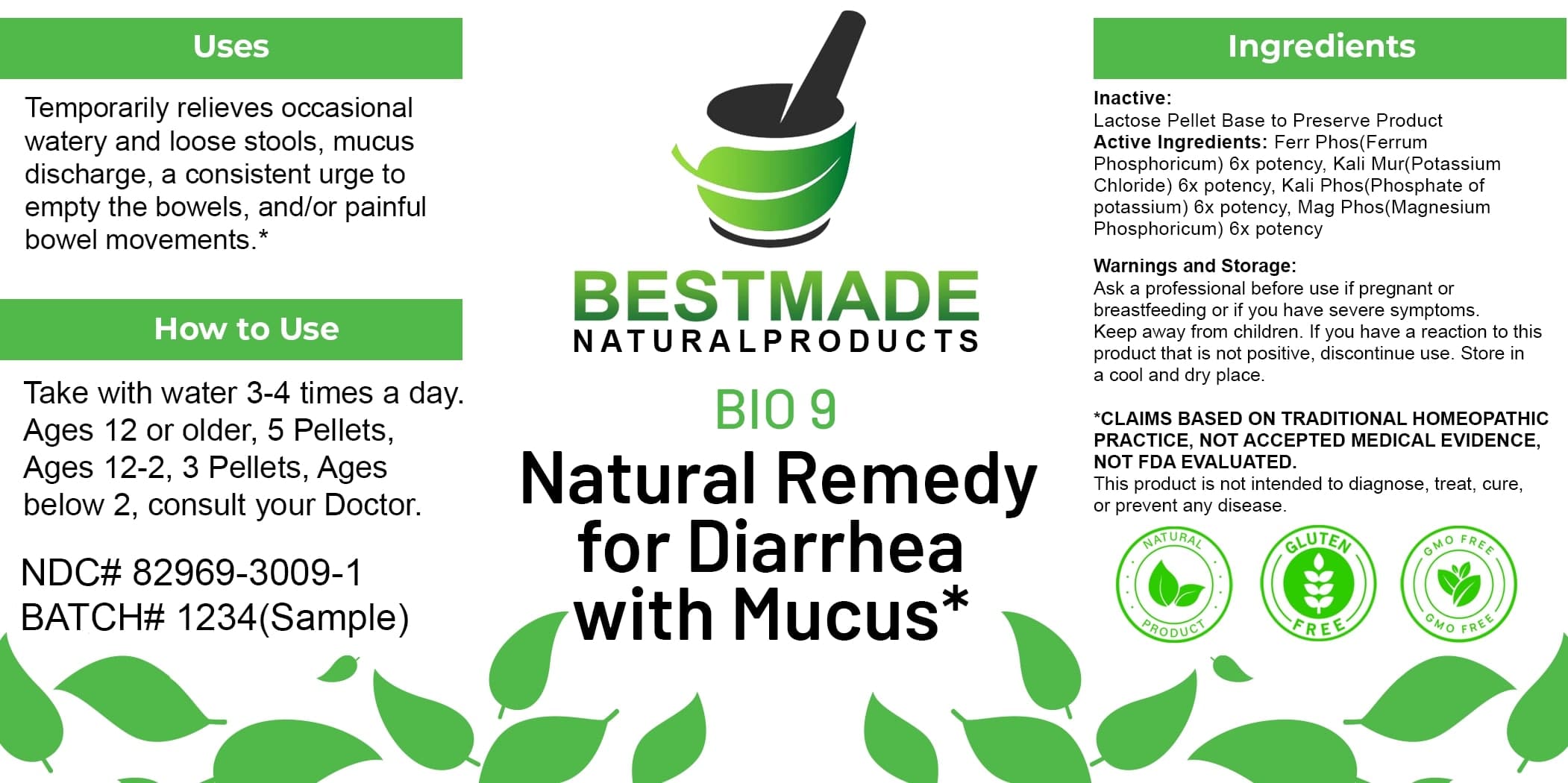 Bestmade Natural Products Bio9 package label