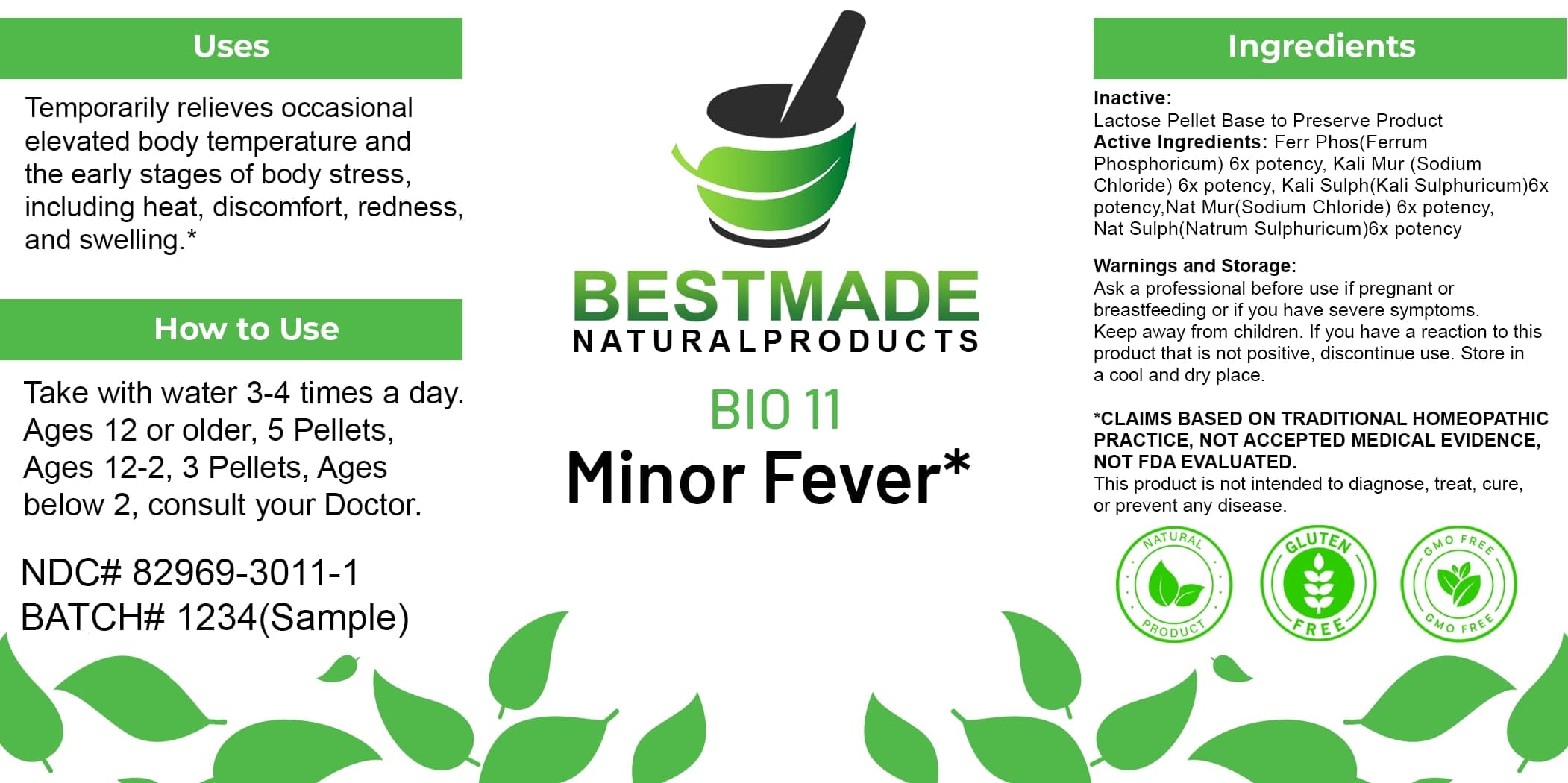Bestmade Natural Products Bio11 package label