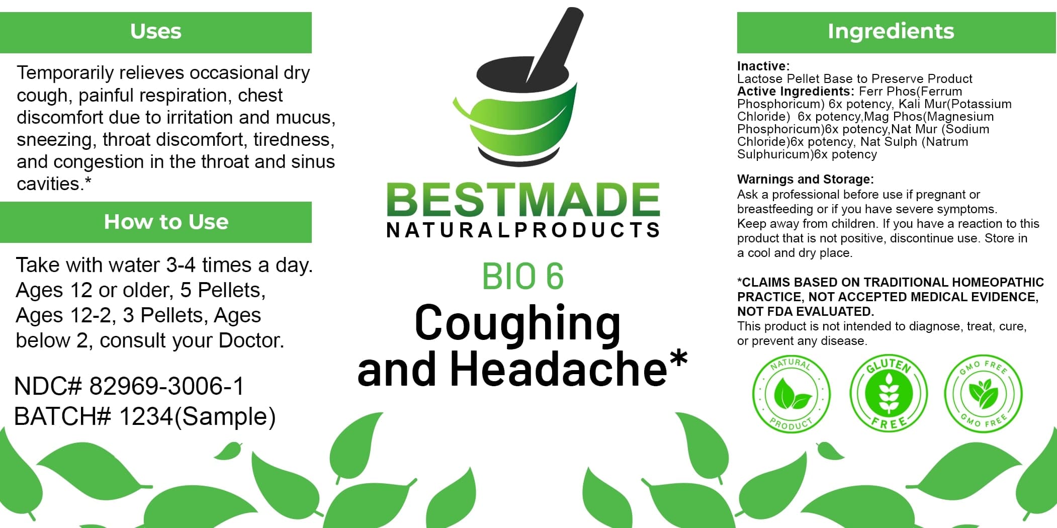 Bestmade Natural Products Bio6 Lactose Free package label
