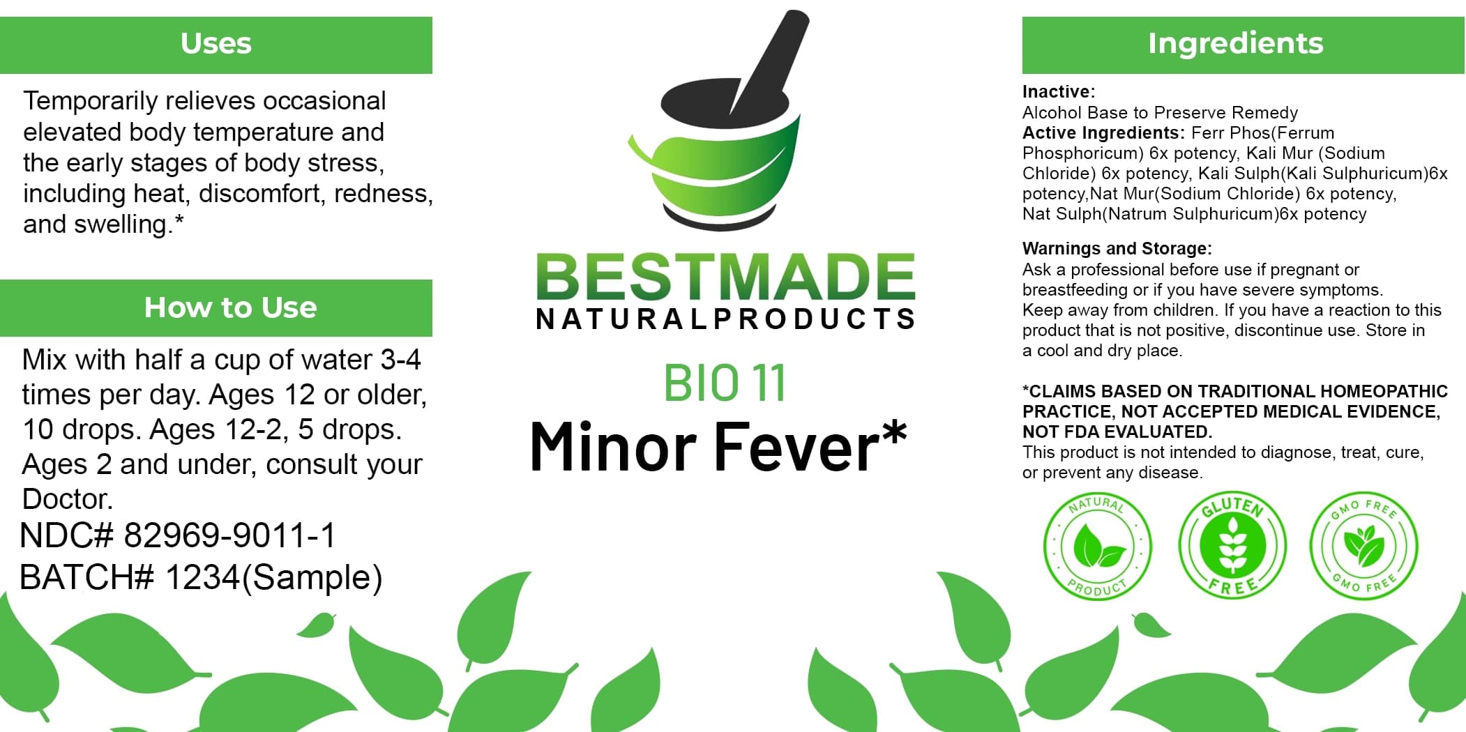 Bestmade Natural Products Bio11 package label