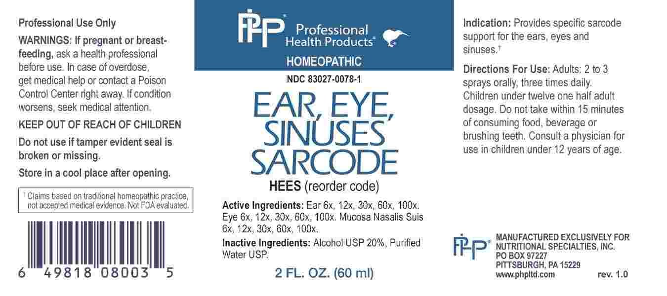 Ear (suis), Eye (suis), Mucosa Nasalis Suis package label
