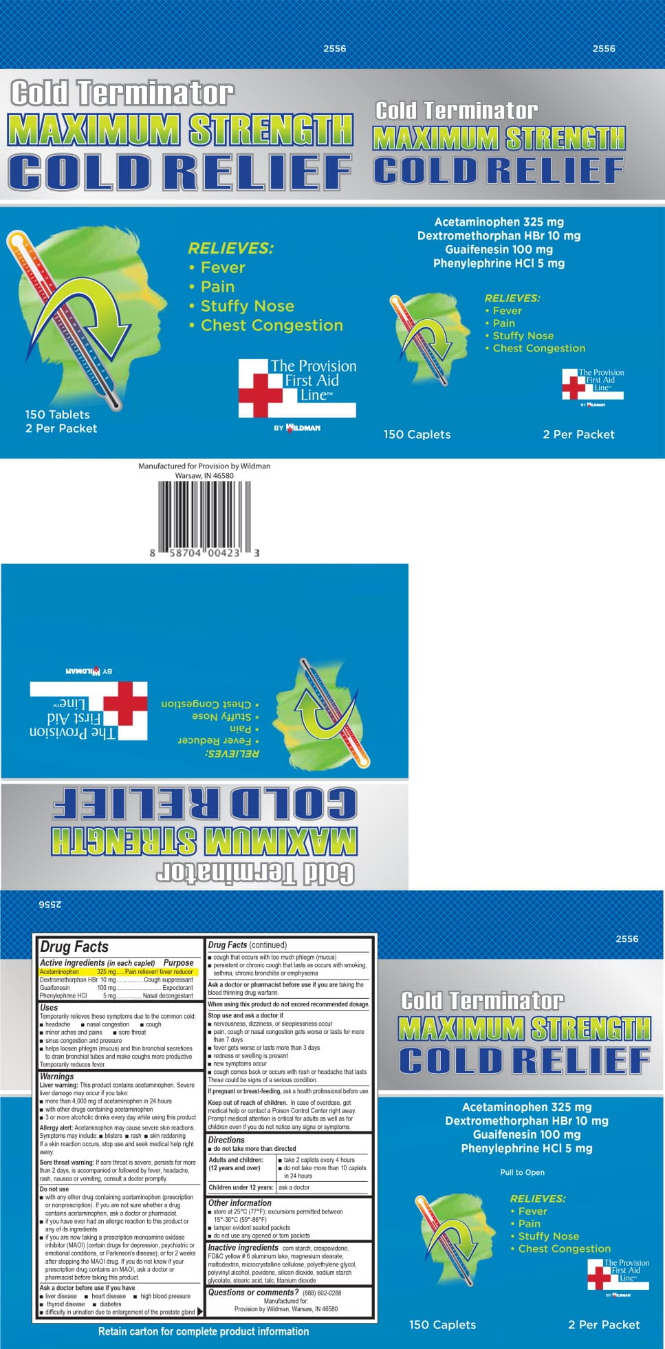 Cold Terminator package label