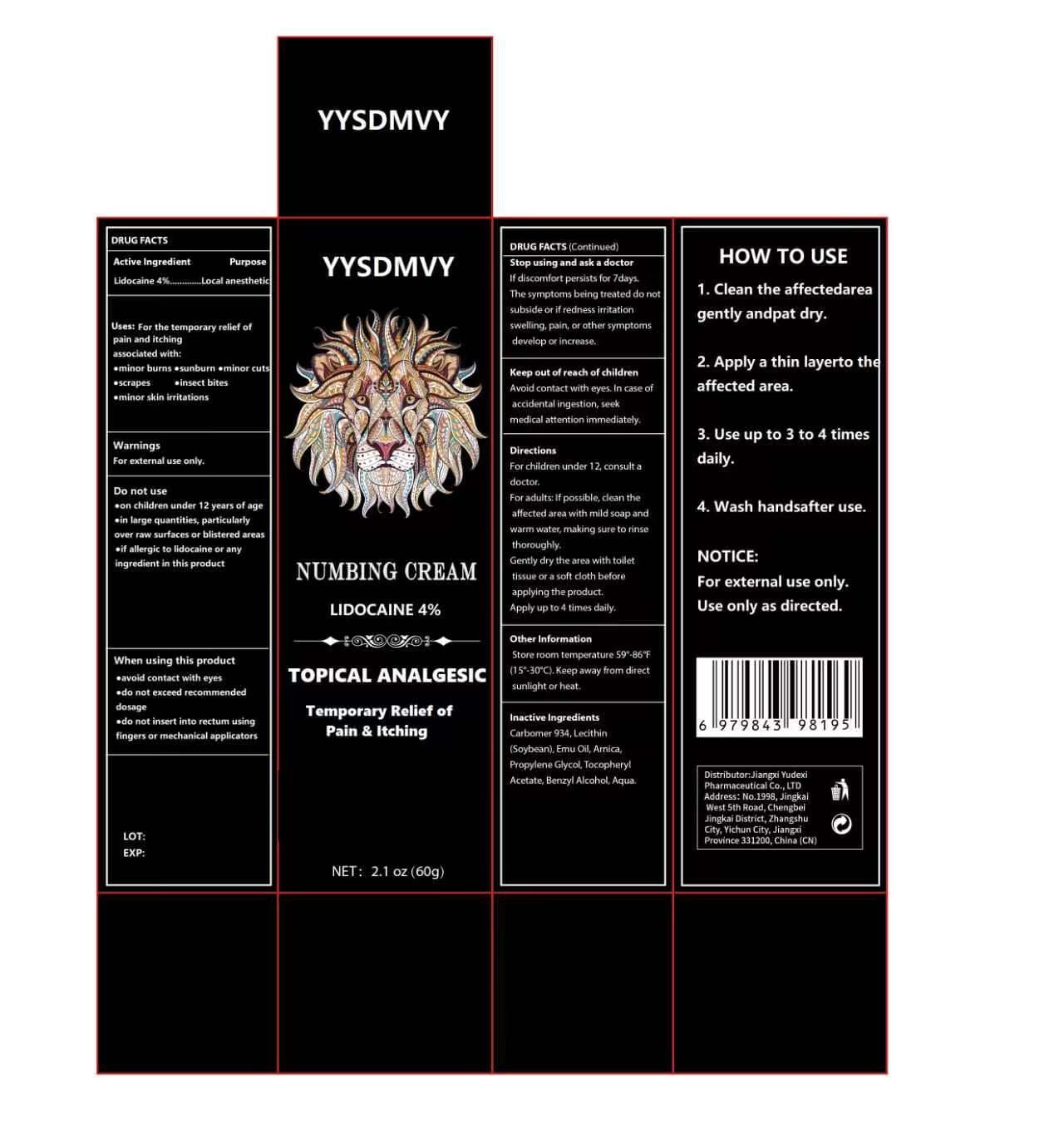 Aouiv 4% Lidocaine Numbing Cream — Reference image, actual packaging may vary