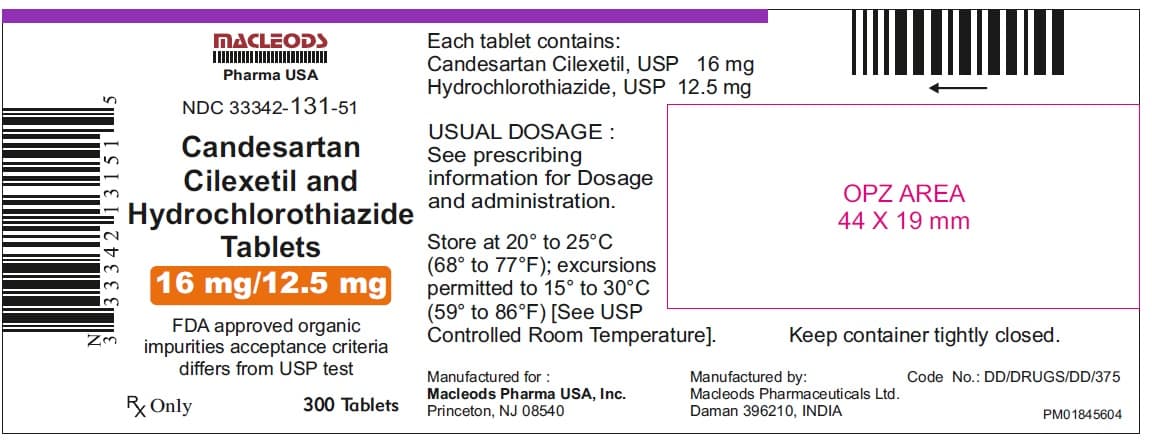 Candesartan Cilexetil and Hydrochlorothiazide — Reference image, actual packaging may vary