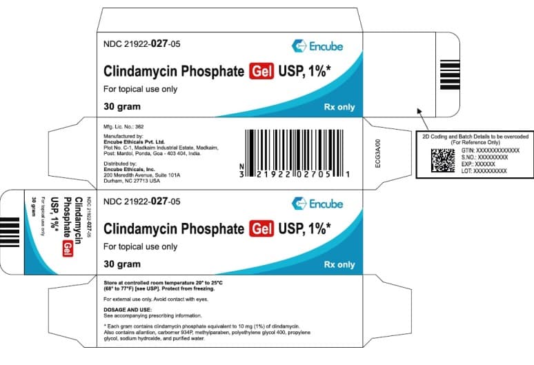 Clindamycin Phosphate Gel Usp, 1% — Reference image, actual packaging may vary