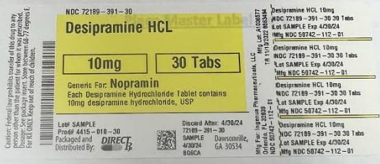 Desipramine HCL — Reference image, actual packaging may vary