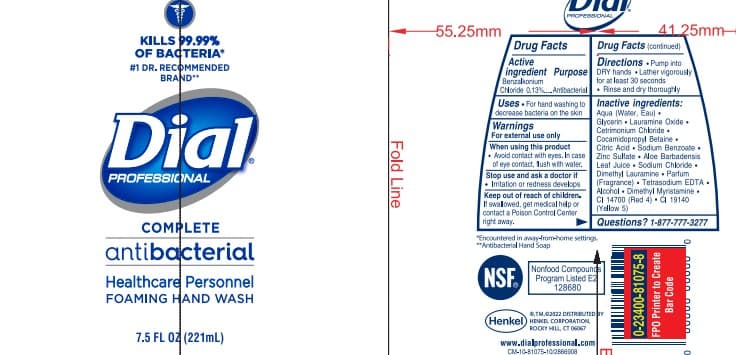 Dial Professional Complete Antibacterial Foaming Hand Wash Original Scent — Reference image, actual packaging may vary