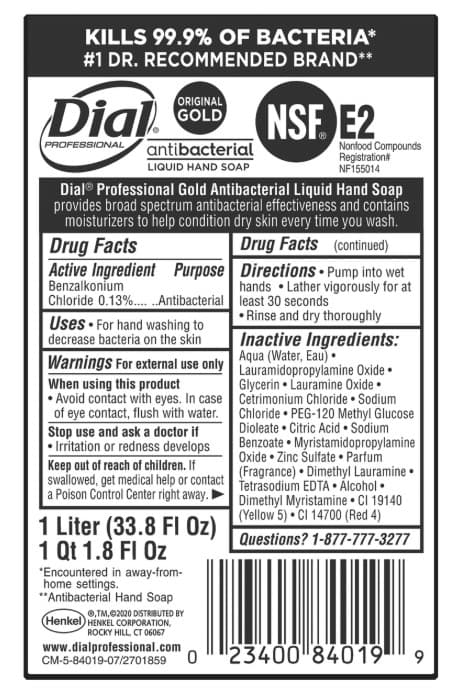 Dial Professional Original Gold Antibacterial Hand Soap — Reference image, actual packaging may vary