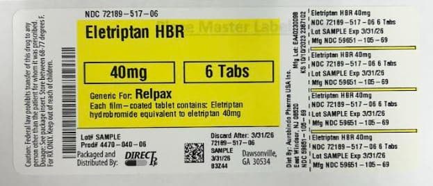 Eletriptan HBR — Reference image, actual packaging may vary