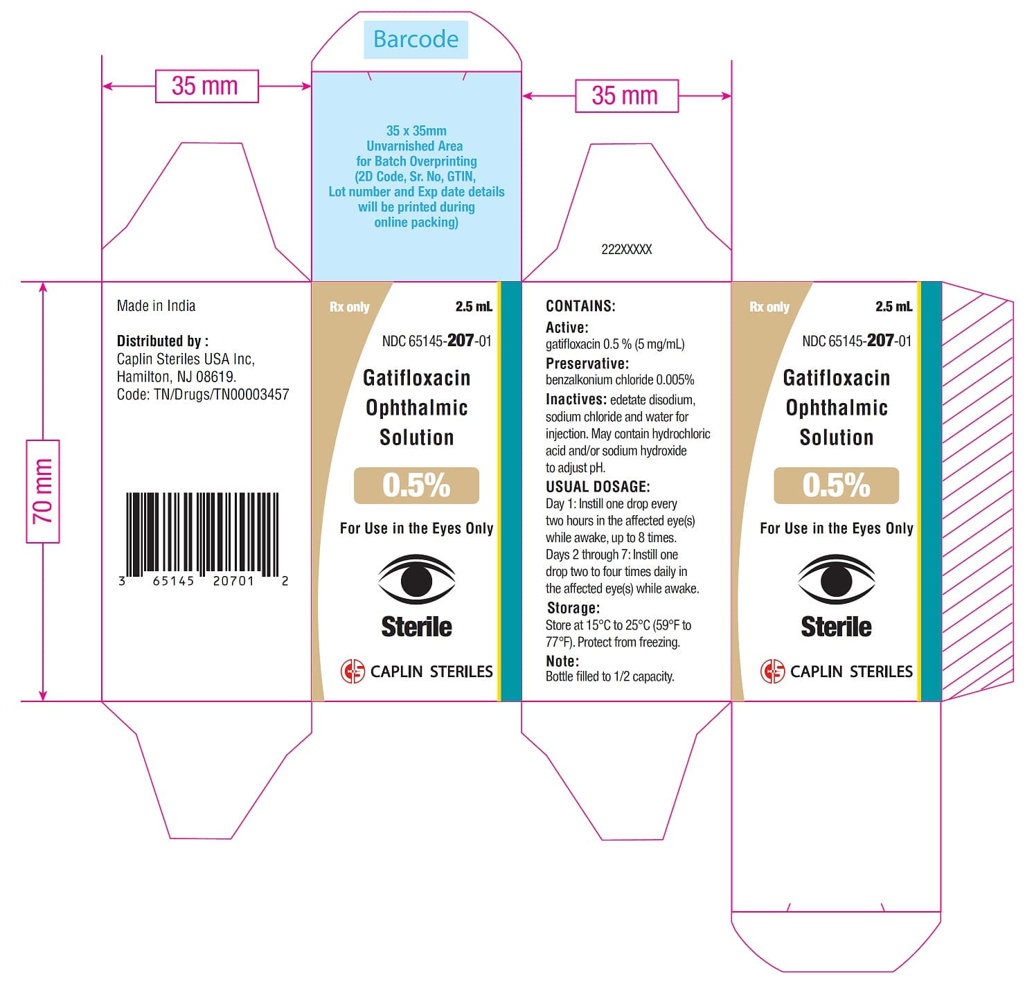 Gatifloxacin Ophthalmic Solution 0.5% — Reference image, actual packaging may vary