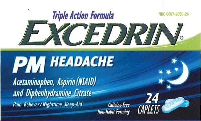 Excedrin Pm Triple Action Caplets and Excedrin Tension... (Acetaminophen, Aspirin (nsaid), Caffeine, and Diphenhydramine Citrate) package label