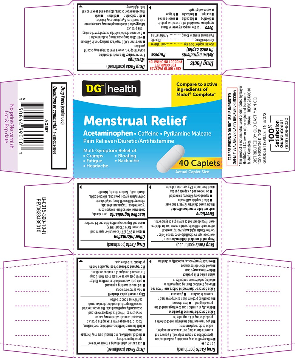Midol (Acetaminophen, Caffeine, and Pyrilamine Maleate) package label