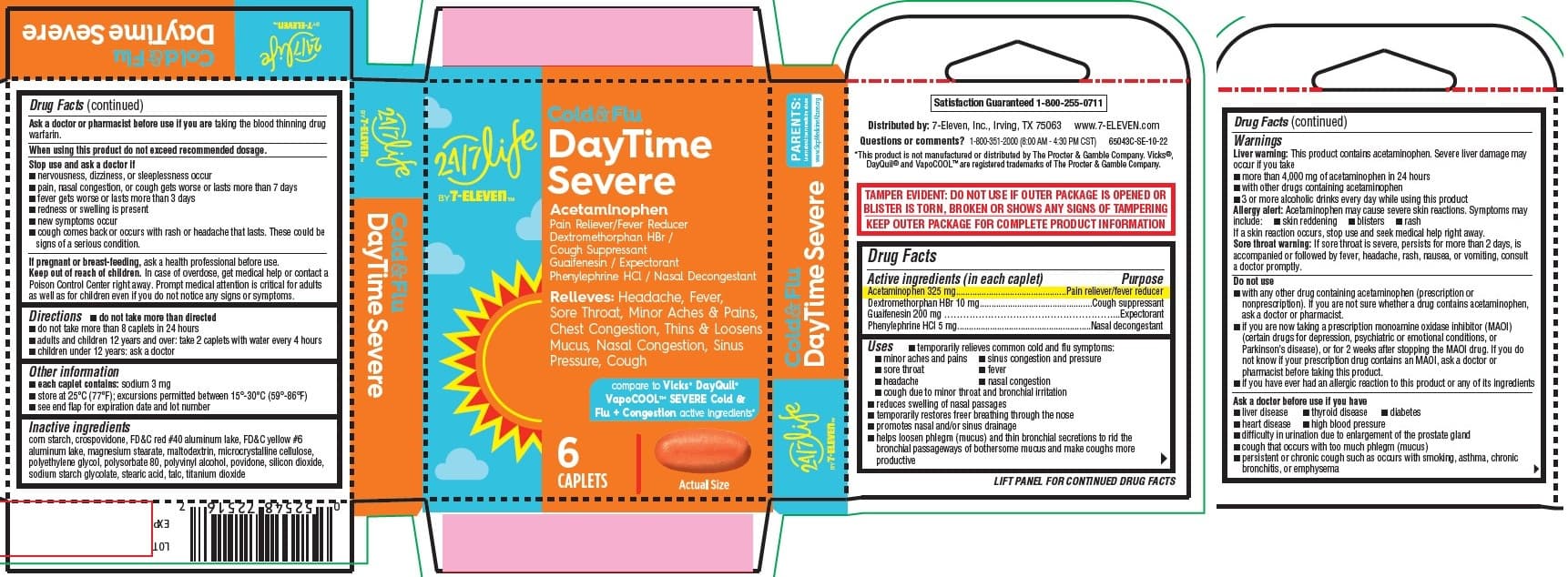 Daytime Cold and Flu Severe, Caseys 4goog (Acetaminophen, Phenylephrine, Dextromethorphan Hbr, Guaifenesin Tablet, Film Coated) package label