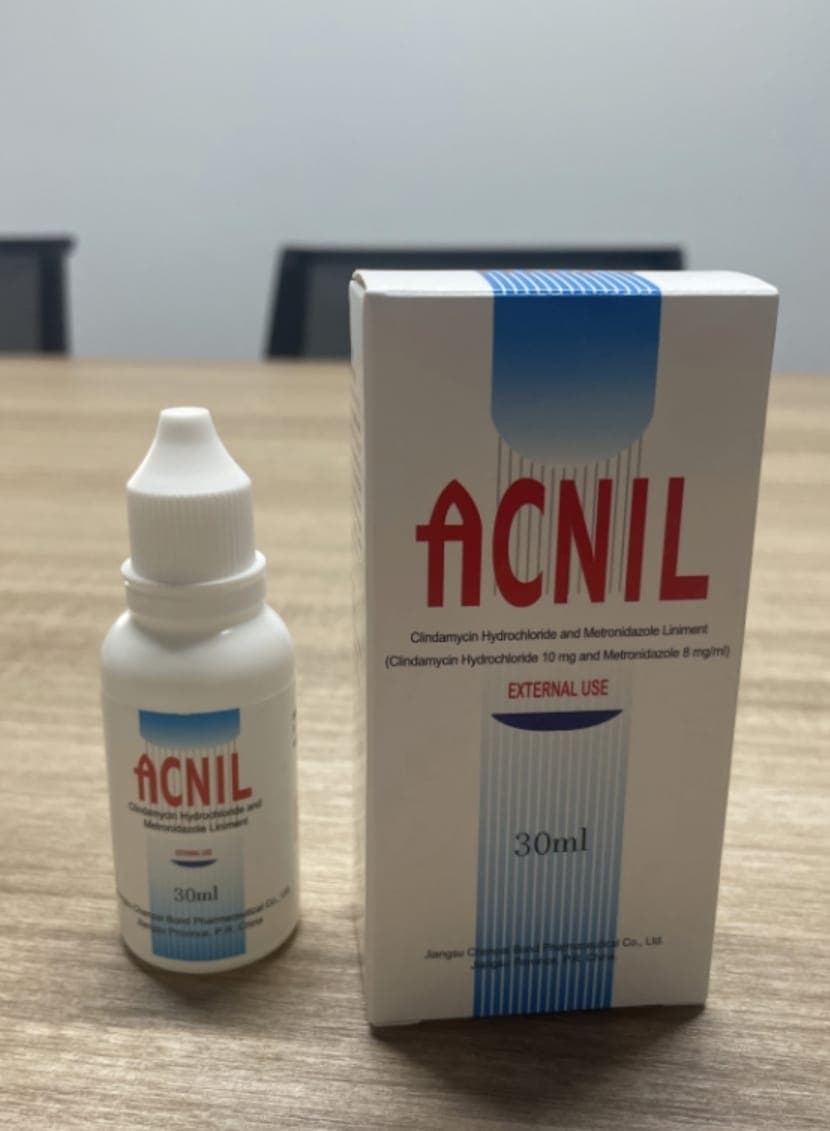 Acnil Clindamycin Hydrochloride and Metronidazole Liniment package label