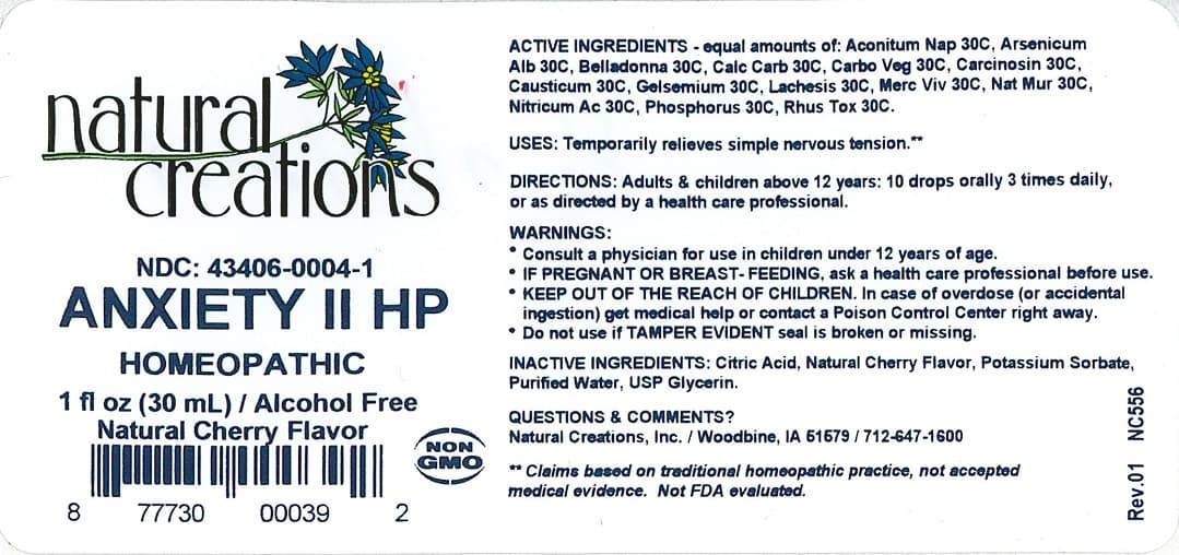 Anxiety II Hp (Aconitum Napellus, Arsenic Trioxide, Atropa Belladonna, Oyster Shell Calcium Carbonate, Crude, Activated Charcoal, Human Breast Tumor Cell, Causticum, Gelsemium Sempervirens Root, Lachesis Muta Venom, Mercury, Sodium Chloride, Nitric Acid, Phosphorus, Toxicodendron Pubescens Leaf) package label