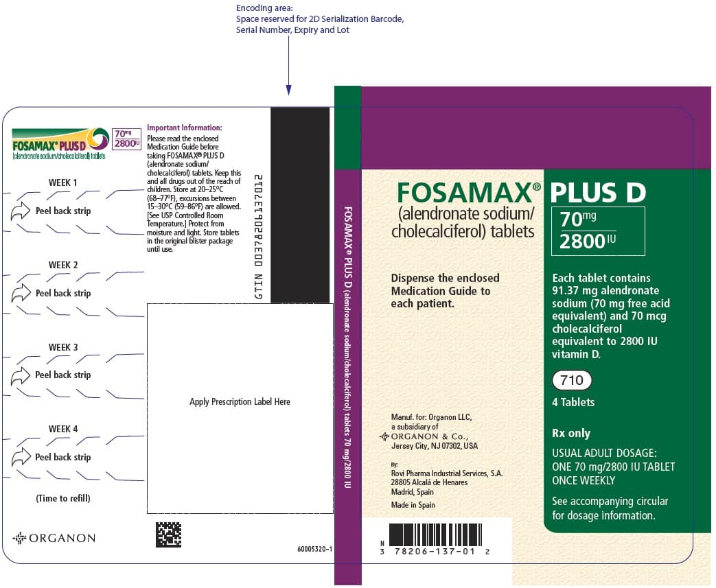 Fosamax Plus D (Alendronate Sodium and Cholecalciferol) package label