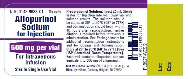 Allopurinol Sodium package label
