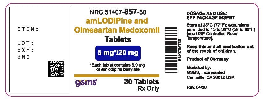 Amlodipine Besylate and Olmesartan Medoxomil package label