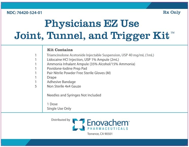 Physician Ez Use Joint Tunnel and Trigger Kit (Ammonia, Lidocaine Hydrochloride, Triamcinolone Acetonide, Povidone-Iodine) package label