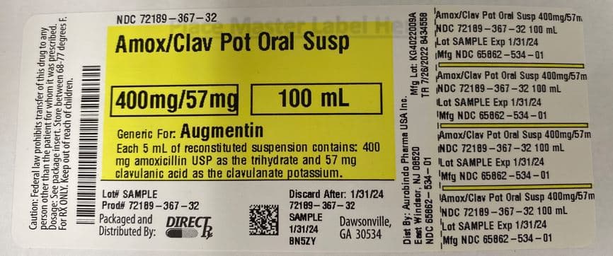Amoxicillin/clav Pot Oral Susp package label