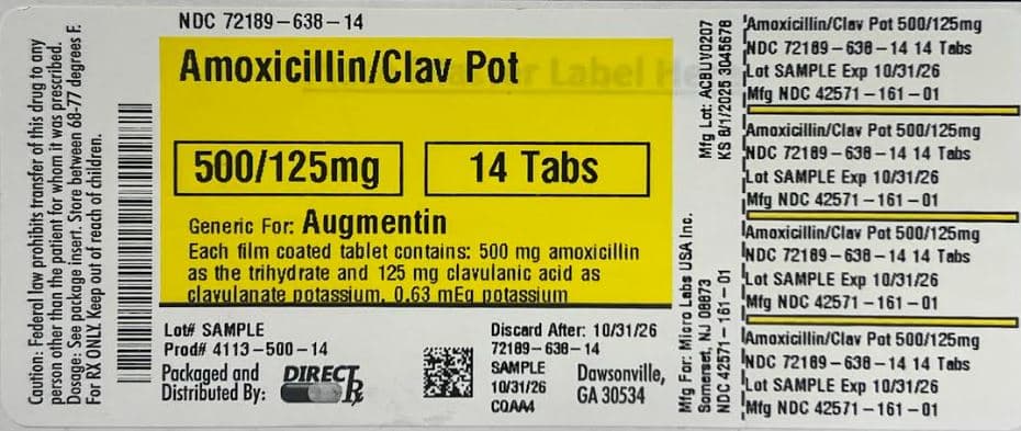 Amoxicillin/clav Pot package label
