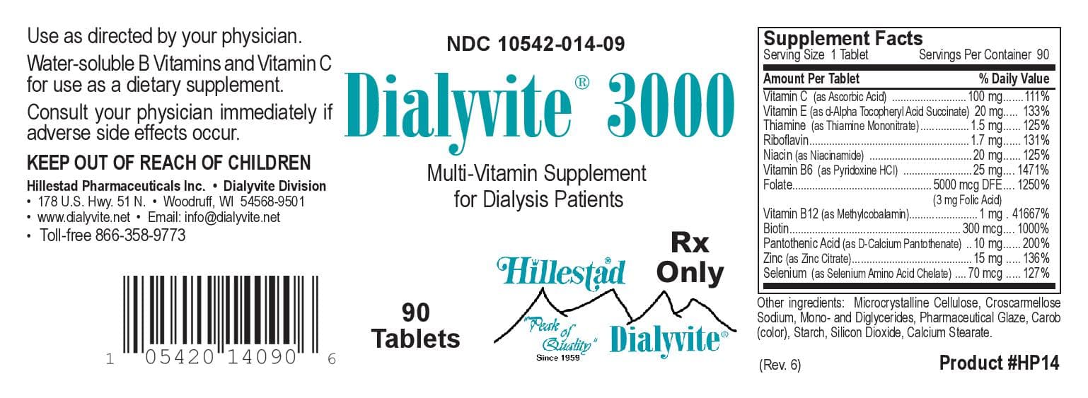 Dialyvite 5000 (Ascorbic Acid, Tocopheryl Acid Succinate, Thiamine, Riboflavin, Niacinamide, Pyridoxine, Folic Acid, Cobalamin, Biotin, Pantothenic Acid, Zinc, Selenium) package label